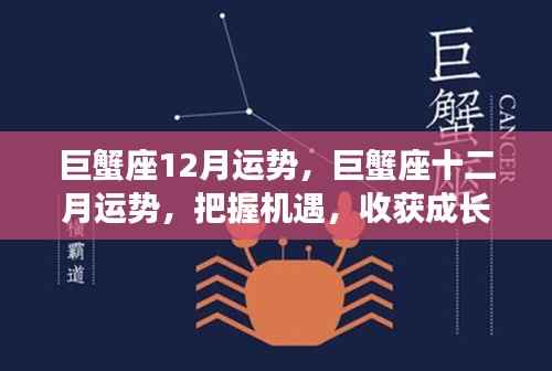 巨蟹座十二月运势详解,把握机遇,助力成长之路