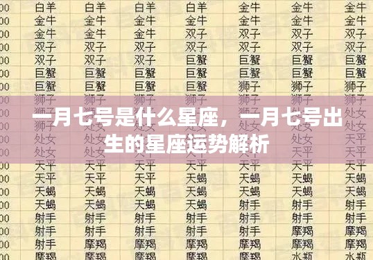 一月七号星座运势解析，揭秘摩羯座性格与运势特点